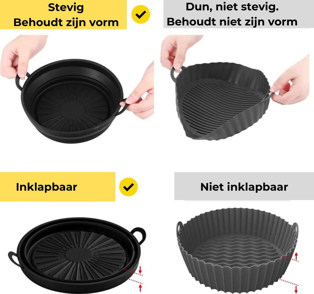 Multifunktionale Silikon-Auflaufform für Airfryer – langlebig und wiederverwendbar