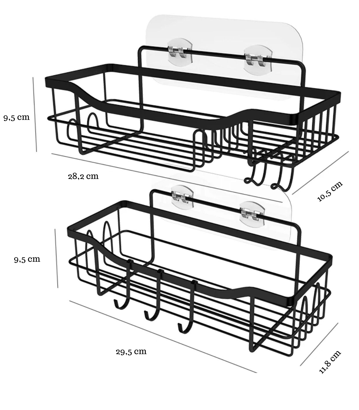 Zwart Doucherek met 2 Laags Ontwerp - Boorvrij, Ideaal voor Badkamer & Keuken