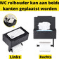 Zwarte Zelfklevende WC-rolhouder zonder Boren - Inclusief Opbergruimte voor Babydoekjes & Handig Plankje voor Tissues