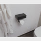 Toilettenpapierhalter Schwarz mit Ablagefach